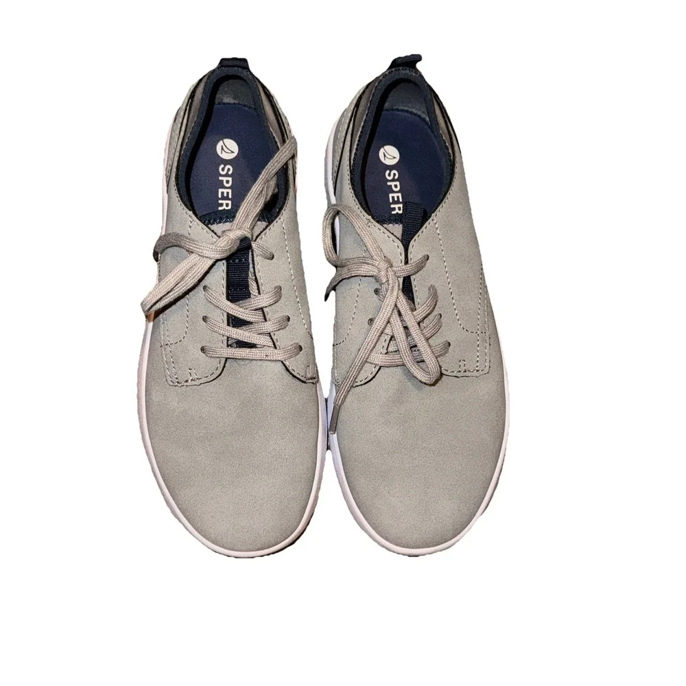 Sperry Topsider Coastal Break Skiff Gray Dress Casual Lace Up Shoes Youth Sz 3